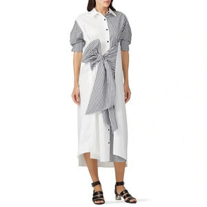 COPY - Tome White Stripe Tie Front Button Down Shirt Dress Women’s Size 4